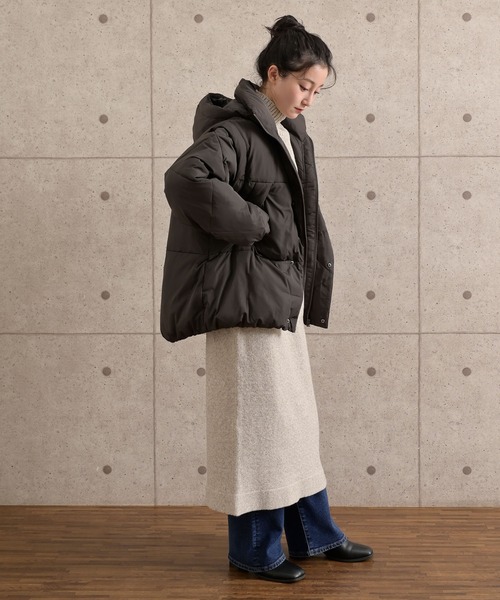 cepo（セポ）の「〈2way〉エアコンパフハーフジャケット（ダウンジャケット/コート・レディース・チャコール/ベージュ/ブラック/グレー・M/L）」の19枚目の写真