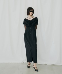 ANDRESD | シアーギャザーコラムドレス / sheer gathered column dress(ドレス)