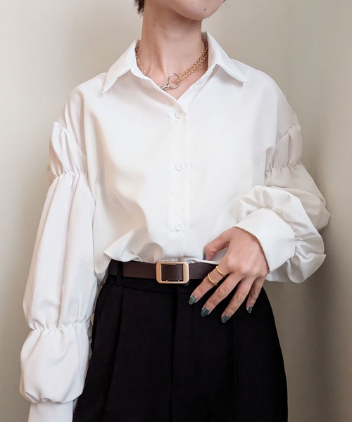 styiro(スタイロ)の「パフボリューム袖白ブラウス(シャツ/ブラウス・レディース・ホワイト・L)」の13枚目の写真