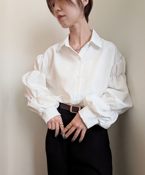 styiro(スタイロ)の「パフボリューム袖白ブラウス(シャツ/ブラウス・レディース・ホワイト・L)」の21枚目の写真