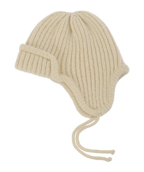 Samansa Mos2 Lagom（サマンサモスモスラーゴム）の「リブニットフライトキャップ（ハット・キッズ・グレー/キナリ・大(L)/中(M)）」の8枚目の写真