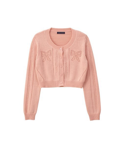SALON DE YOHN(サロンドヨーン)の「Ribbon Punching Cardigan_ Peach(カーディガン/ボレロ・レディース・その他・FREE)」の4枚目の写真