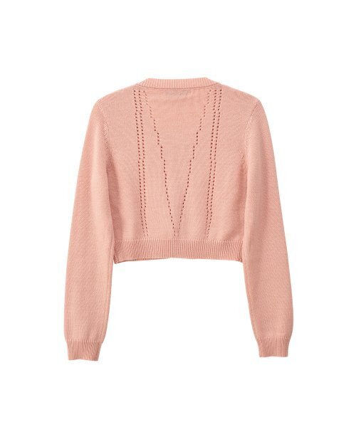 SALON DE YOHN(サロンドヨーン)の「Ribbon Punching Cardigan_ Peach(カーディガン/ボレロ・レディース・その他・FREE)」の5枚目の写真