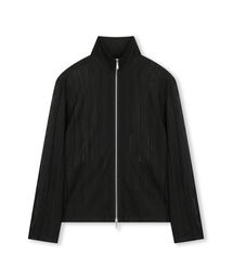 BESLOW（ビースロー）の「SEE-THROUGH JACQUARD HIGH NECK ZIP-UP BLACK（カーディガン/ボレロ）」