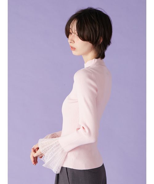 LILY BROWN（リリーブラウン）の「シアースリーブリブニット（ニット/セーター・レディース・アイボリー/ブラック/ピンク/ミント・F）」の8枚目の写真