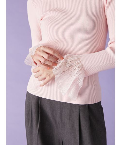 LILY BROWN（リリーブラウン）の「シアースリーブリブニット（ニット/セーター・レディース・アイボリー/ブラック/ピンク/ミント・F）」の10枚目の写真