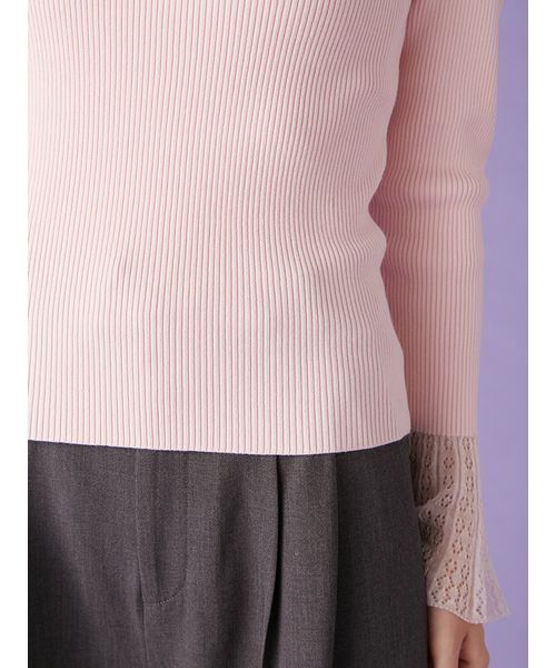 LILY BROWN（リリーブラウン）の「シアースリーブリブニット（ニット/セーター・レディース・アイボリー/ブラック/ピンク/ミント・F）」の11枚目の写真