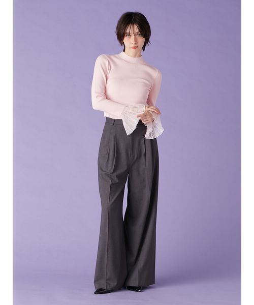 LILY BROWN（リリーブラウン）の「シアースリーブリブニット（ニット/セーター・レディース・アイボリー/ブラック/ピンク/ミント・F）」の12枚目の写真