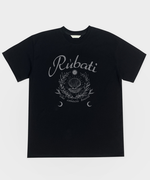RUBATI(ルバティ)の「パールオイスター レトロムードTシャツ_ブラック(Tシャツ/カットソー・レディース・その他・FREE)」の1枚目の写真