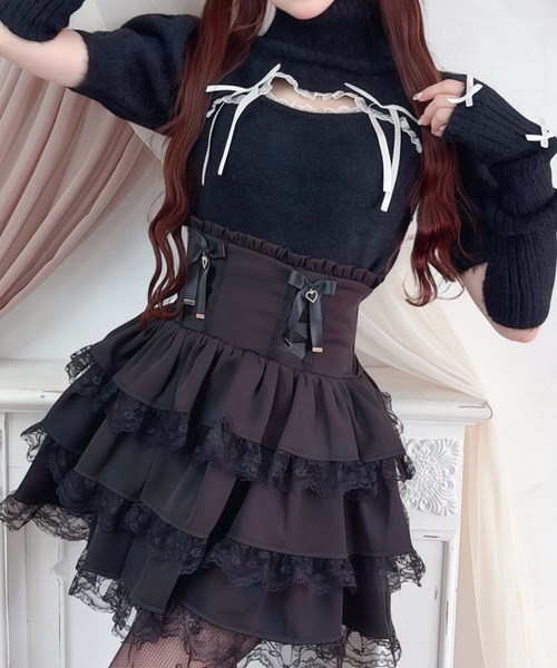 MA*RS（アメーバーマーズ）の「アームウォーマー付き胸開きシャギーニット（ニット/セーター・レディース・グレー/ピンク/ホワイト/ピンク系その他/ブラック/ホワイト×ピンク/ブラック×ホワイト/ホワイト×ブラック・FREE）」の5枚目の写真