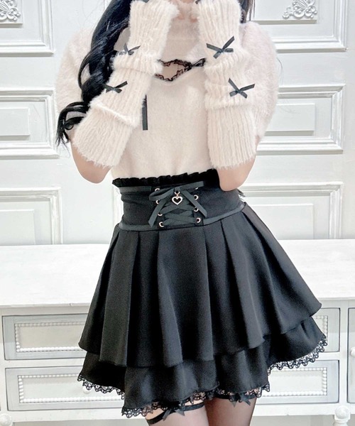 MA*RS（アメーバーマーズ）の「アームウォーマー付き胸開きシャギーニット（ニット/セーター・レディース・グレー/ピンク/ホワイト/ピンク系その他/ブラック/ホワイト×ピンク/ブラック×ホワイト/ホワイト×ブラック・FREE）」の8枚目の写真