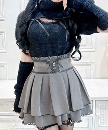 レディースのニット/セーター（ブラック/黒色系・半袖）ファッション