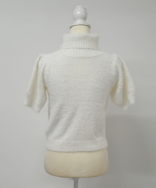 セール】アームウォーマー付き胸開きシャギーニット（ニット/セーター