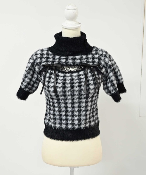 セール】アームウォーマー付き胸開きシャギーニット（ニット/セーター