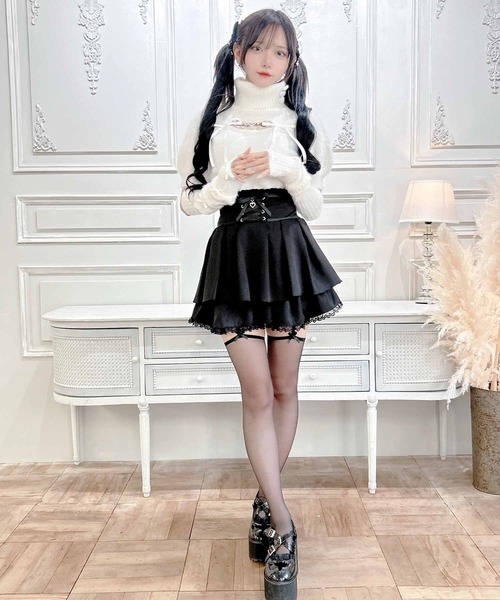 MA*RS（アメーバーマーズ）の「アームウォーマー付き胸開きシャギーニット（ニット/セーター・レディース・グレー/ピンク/ホワイト/ピンク系その他/ブラック/ホワイト×ピンク/ブラック×ホワイト/ホワイト×ブラック・FREE）」の11枚目の写真