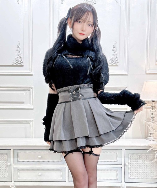 MA*RS（アメーバーマーズ）の「アームウォーマー付き胸開きシャギーニット（ニット/セーター・レディース・グレー/ピンク/ホワイト/ピンク系その他/ブラック/ホワイト×ピンク/ブラック×ホワイト/ホワイト×ブラック・FREE）」の16枚目の写真