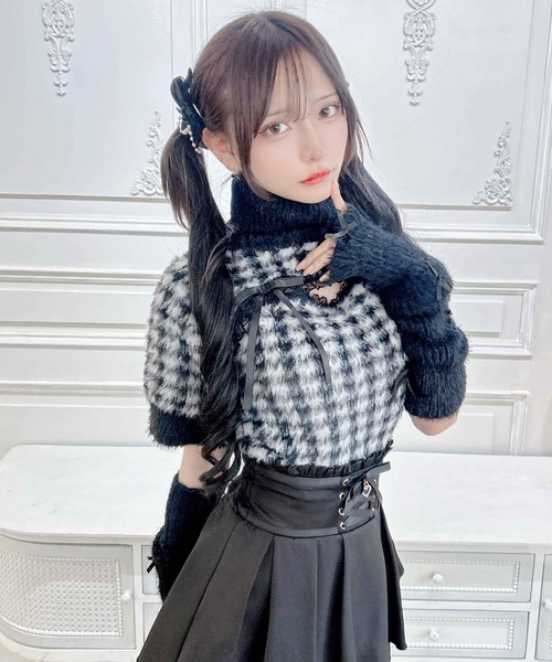 MA*RS（アメーバーマーズ）の「アームウォーマー付き胸開きシャギーニット（ニット/セーター・レディース・グレー/ピンク/ホワイト/ピンク系その他/ブラック/ホワイト×ピンク/ブラック×ホワイト/ホワイト×ブラック・FREE）」の18枚目の写真