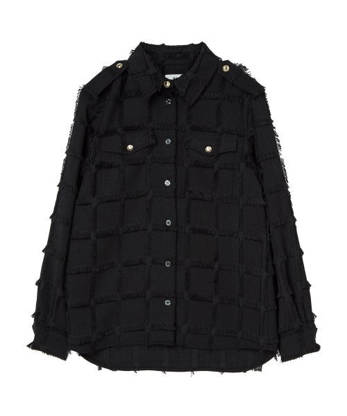 SILN(シルン)の「Epaulet tassel check shirts (BLACK)(シャツ/ブラウス・レディース・その他・FREE)」の2枚目の写真