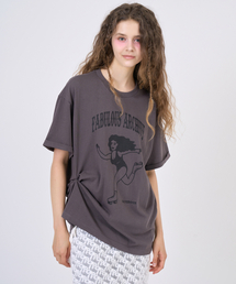 スナップルーズフィットTシャツチャコール