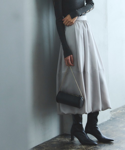 anuans バルーンスカート anuans（アニュアンス） スカート サテンドレープバルーンスカート