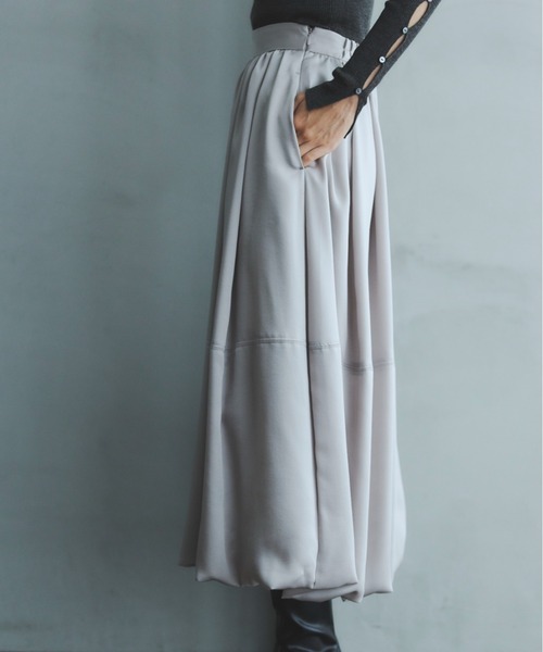 anuans バルーンスカート アセライクサテンバルーンスカート