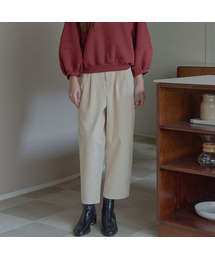 Corduroy Crop Banding Pants - CREAM