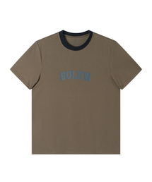 ロゴグラフィックリンガーTシャツ_カーキ