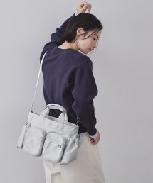OPAQUE.CLIP | フロントWポケット3層デザインミドルトートバッグ【2WAY/マルチポケット】(トートバッグ)