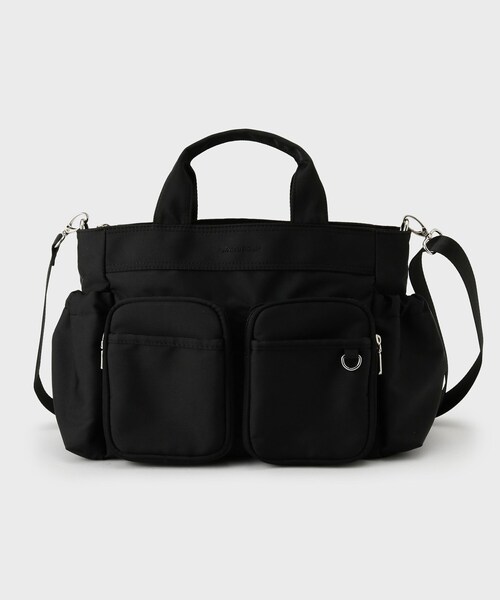 OPAQUE.CLIP（オペークドットクリップ）の「フロントWポケット3層デザインミドルトートバッグ【2WAY／マルチポケット】（トートバッグ・レディース・ベージュ/グレー/ブラック・00）」の11枚目の写真