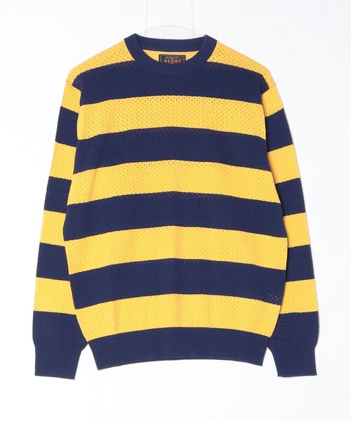 BEAMS PLUS（ビームスプラス）の「B+CrewRggrStripe（ニット/セーター・メンズ・グリーン/レッド/イエロー・X-LARGE/MEDIUM/SMALL/LARGE）」の3枚目の写真