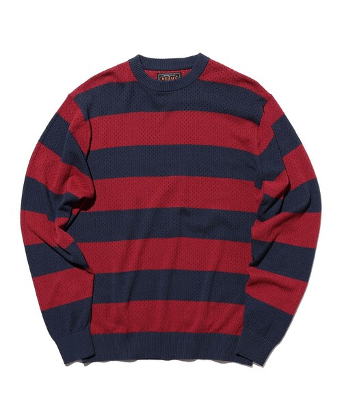 BEAMS PLUS(ビームスプラス)の「Crew Rugger Stripe(ニット/セーター・メンズ・グリーン/レッド/イエロー・X-LARGE/MEDIUM/SMALL/LARGE)」の5枚目の写真