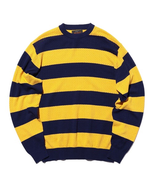 BEAMS PLUS(ビームスプラス)の「Crew Rugger Stripe(ニット/セーター・メンズ・グリーン/レッド/イエロー・X-LARGE/MEDIUM/SMALL/LARGE)」の10枚目の写真