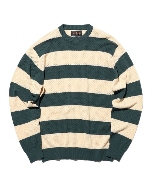 BEAMS PLUS(ビームスプラス)の「Crew Rugger Stripe(ニット/セーター・メンズ・グリーン/レッド/イエロー・X-LARGE/MEDIUM/SMALL/LARGE)」の16枚目の写真