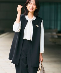 CROSS FUNCTION | 《洗える・シワになりにくい》正解ロングジレ【CROSS FUNCTION/クロスファンクション】(ベスト)