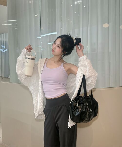 CONCHWEAR（コンチウェア）の「ポケットストリングカーゴパンツ（4色）（スウェットパンツ・レディース・ブラック/ピンク/ライトグレー/カーキ・FREE）」の5枚目の写真