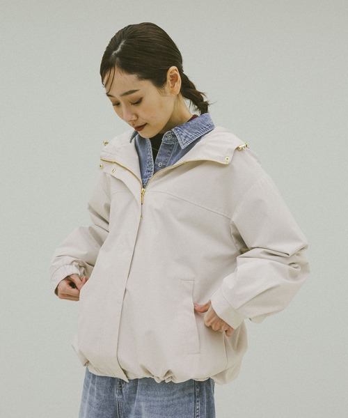 GLOBAL WORK（グローバルワーク）の「防風多機能マウンテンパーカー/580992（マウンテンパーカー・レディース・アイボリー/ブラック/オリーブ系3/ベージュ・MEDIUM/LARGE）」の21枚目の写真