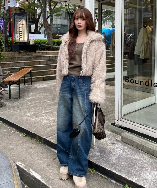 RAY CASSIN（レイカズン）の「デザイン切替デニム（デニムパンツ・レディース・ブルー/ネイビー/ブラック・S/M）」の12枚目の写真