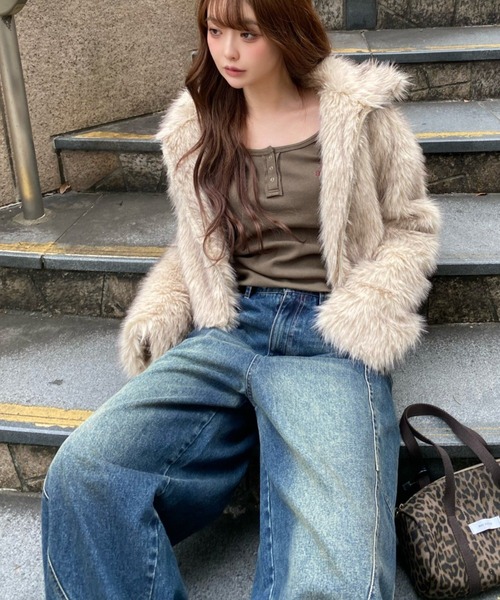 RAY CASSIN（レイカズン）の「デザイン切替デニム（デニムパンツ・レディース・ブルー/ネイビー/ブラック・S/M）」の10枚目の写真