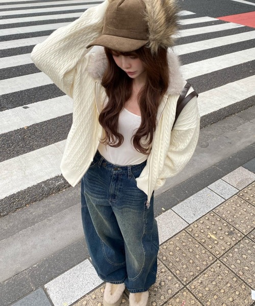 RAY CASSIN（レイカズン）の「デザイン切替デニム（デニムパンツ・レディース・ブルー/ネイビー/ブラック・S/M）」の18枚目の写真