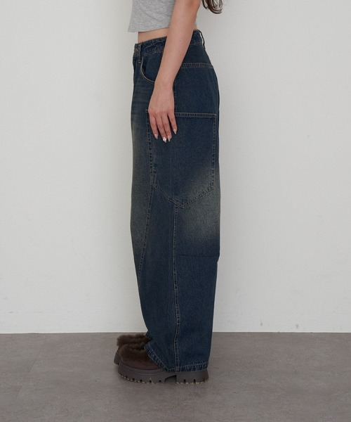 RAY CASSIN（レイカズン）の「デザイン切替デニム（デニムパンツ・レディース・ブルー/ネイビー/ブラック・S/M）」の20枚目の写真