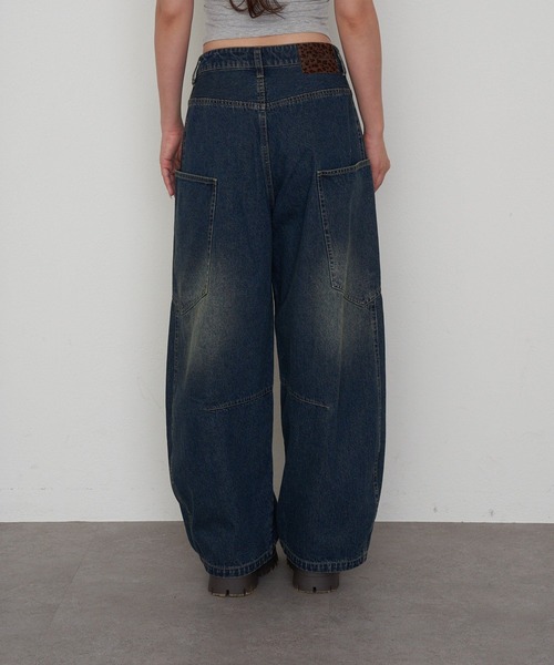 RAY CASSIN（レイカズン）の「デザイン切替デニム（デニムパンツ・レディース・ブルー/ネイビー/ブラック・S/M）」の21枚目の写真