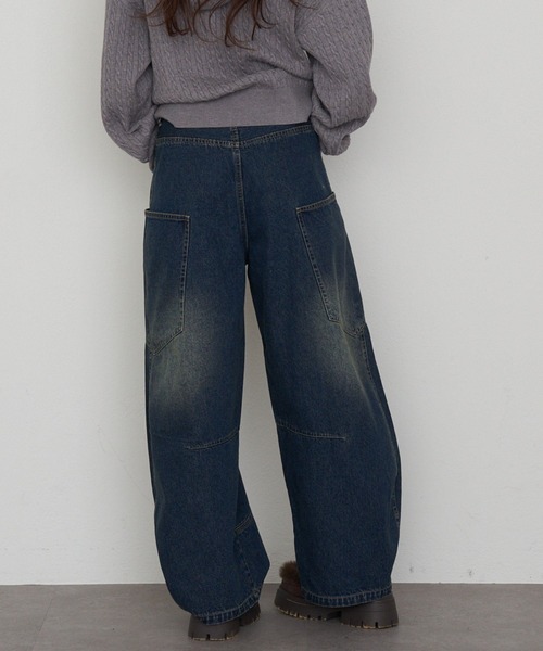 RAY CASSIN（レイカズン）の「デザイン切替デニム（デニムパンツ・レディース・ブルー/ネイビー/ブラック・S/M）」の6枚目の写真