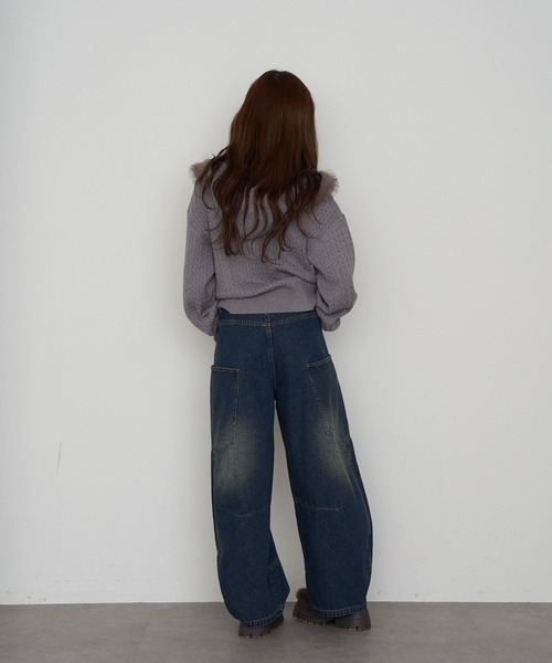 RAY CASSIN（レイカズン）の「デザイン切替デニム（デニムパンツ・レディース・ブルー/ネイビー/ブラック・S/M）」の9枚目の写真