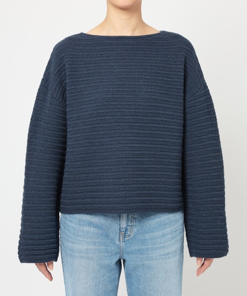 BABYLONE(バビロン)の「エフォートレスリブニット(ニット/セーター・レディース・ライトベージュ/ネイビー・フリー)」の11枚目の写真