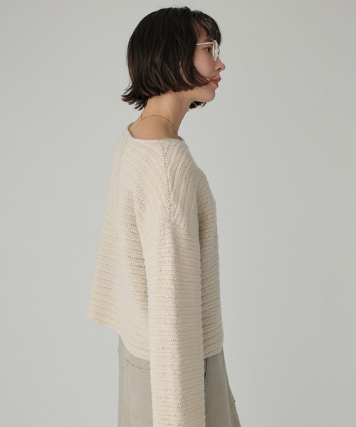 BABYLONE(バビロン)の「エフォートレスリブニット(ニット/セーター・レディース・ライトベージュ/ネイビー・フリー)」の21枚目の写真