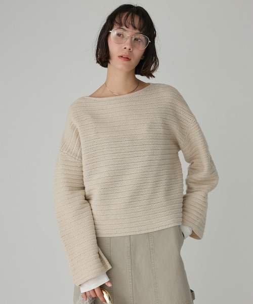 BABYLONE(バビロン)の「エフォートレスリブニット(ニット/セーター・レディース・ライトベージュ/ネイビー・フリー)」の20枚目の写真