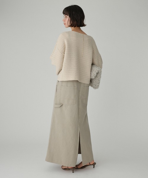 BABYLONE(バビロン)の「エフォートレスリブニット(ニット/セーター・レディース・ライトベージュ/ネイビー・フリー)」の3枚目の写真