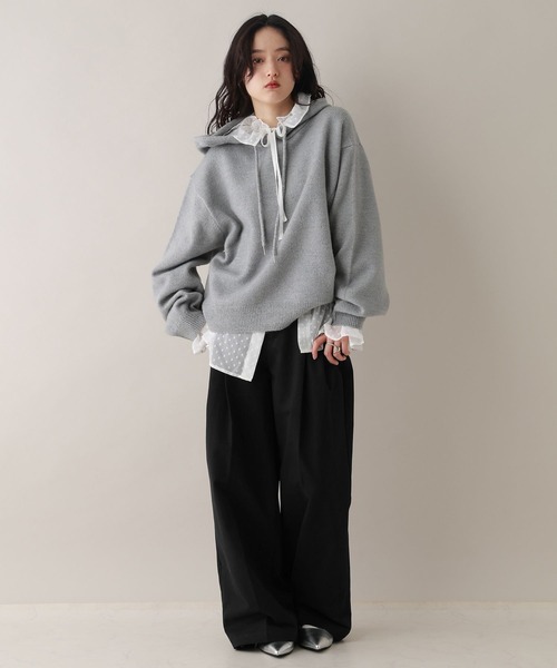 RAGEBLUE(レイジブルー)の「ダブルタックチノワイドパンツ(チノパンツ・レディース・ベージュ/ブラック・FREE)」の3枚目の写真