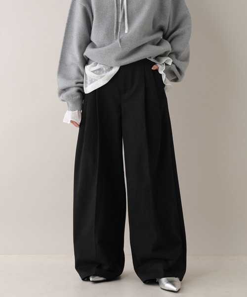 RAGEBLUE(レイジブルー)の「ダブルタックチノワイドパンツ(チノパンツ・レディース・ベージュ/ブラック・FREE)」の5枚目の写真