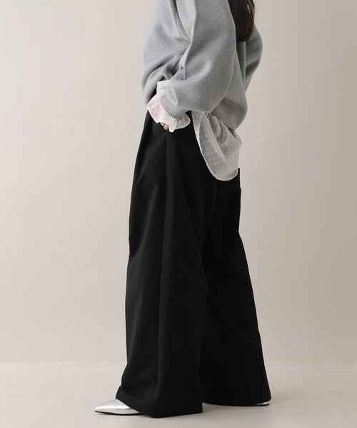 RAGEBLUE(レイジブルー)の「ダブルタックチノワイドパンツ(チノパンツ・レディース・ベージュ/ブラック・FREE)」の6枚目の写真